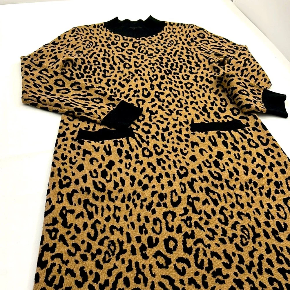 J. Crew Leopard Print Sweater Dress‎